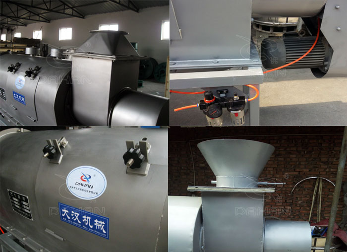 氣旋篩：電機(jī)，進(jìn)料口，氣壓裝置等特寫圖片