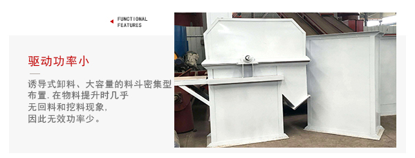 TD型斗式提升機(jī)驅(qū)動力小，無回料等特點(diǎn)展示圖。